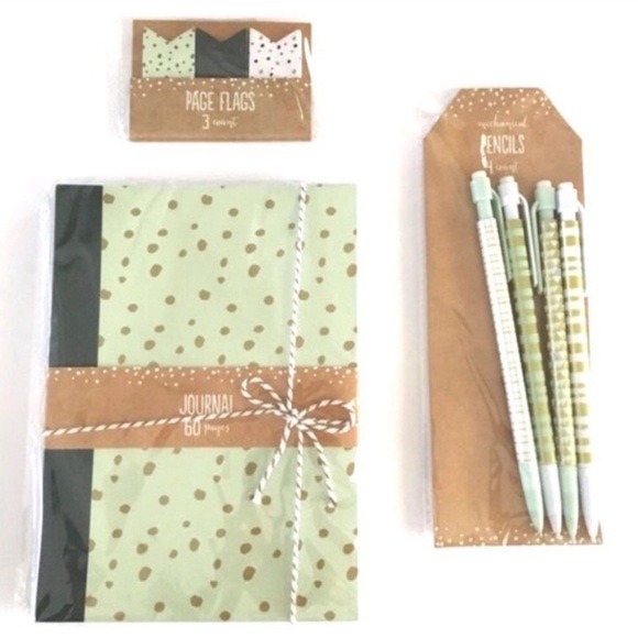 Christmas Dots Stationery Planner Accessories Page Flag Journal Pencils Mint - Picture 1 of 4
